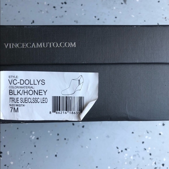 VC Dollys black and leopard suede size 7 bootie - Picture 4 of 4